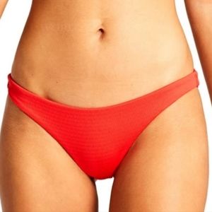 Vitamin A Swim Red Ribbed Bottoms